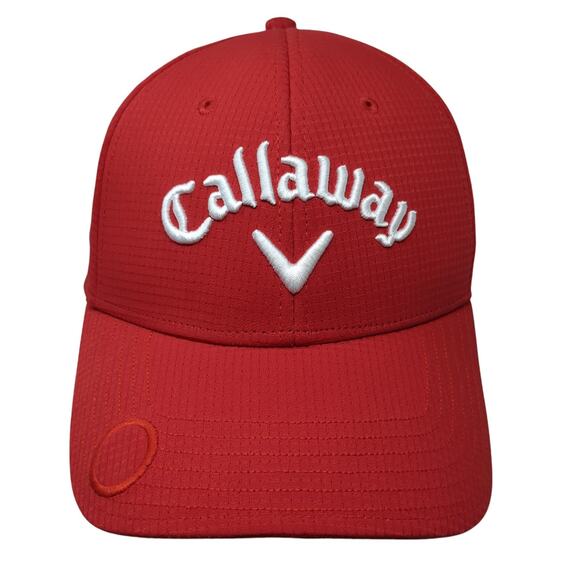 Callaway Strapback Baseball Cap Red One Size Adjustable 6 Panel Odyssey - Picture 1 of 9